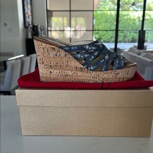 Christian Louboutin Demin Wedge Sandals